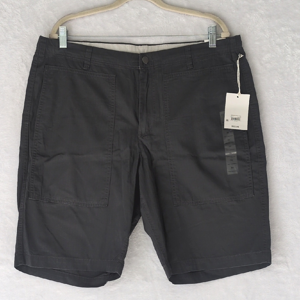 Free Assembly Mens Gray Casual Flat‎ Front Shorts Waist 36
